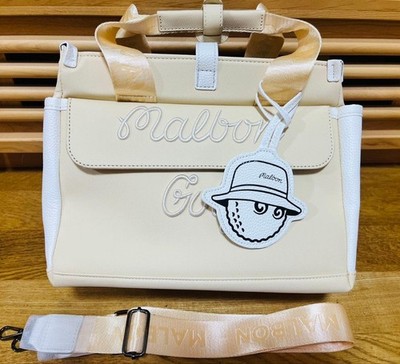 Women Golf Cart Bag Beige Shoulder Tote Logo Multi-functional Embroidery Bag