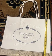 PRADA empty white paper bag XL Authentic Prada Embossed XL Large White Shopping
