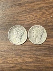 1944  & 1945  Mercury Silver Dimes VF circulated  You grade it!