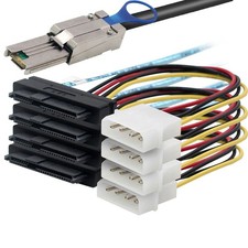 For SAS HD SFF-8088 26P to 4X SAS 8482 with POWER power server connection cable
