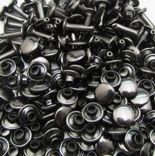 Gun Black Double Cap Rivets Plane Cap 12mm and Post 10mm Pack of 60 Sets