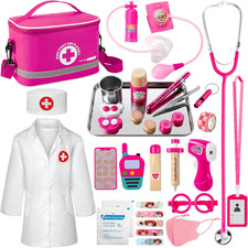 Doctor Kit for Kids Girls, 34 Pcs Kids Doctor Kit for Toddlers 3-5 with Medical