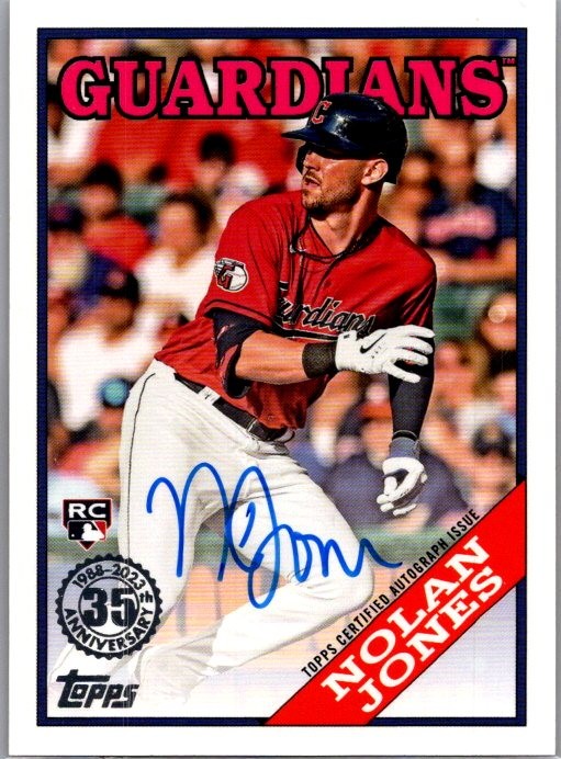 2023 Topps Update #88BA-NJ Nolan Jones 1988 35th Anniversary Autographs RC