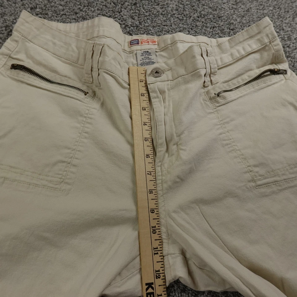 Pantalones Cortos Gloria Desteñidos De Colección Para Mujer 20W Beige Carga Paracaidista Militar Ejército Caminata Y2K Foto 4 de 4