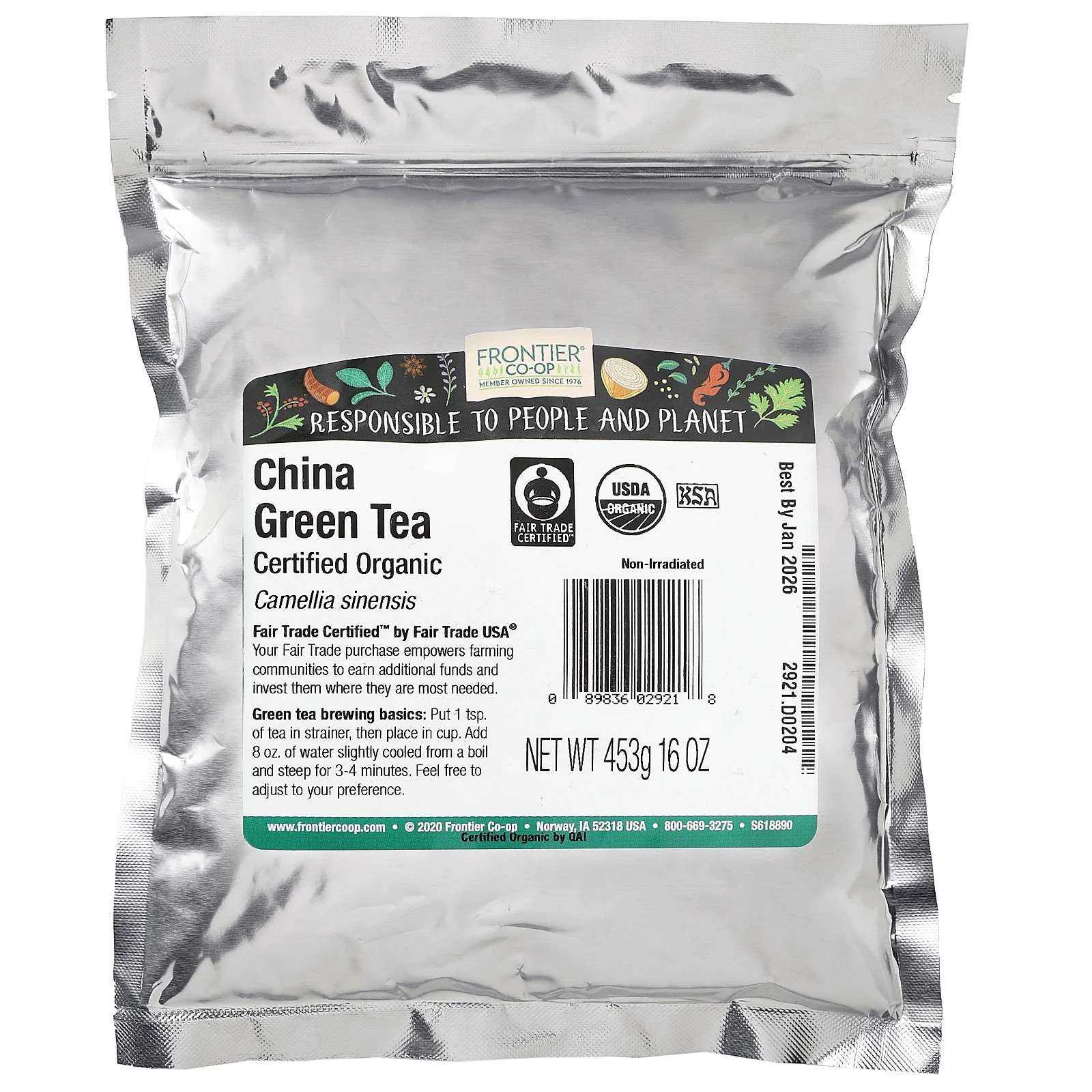 Organic China Green Tea, 16 oz (453 g)