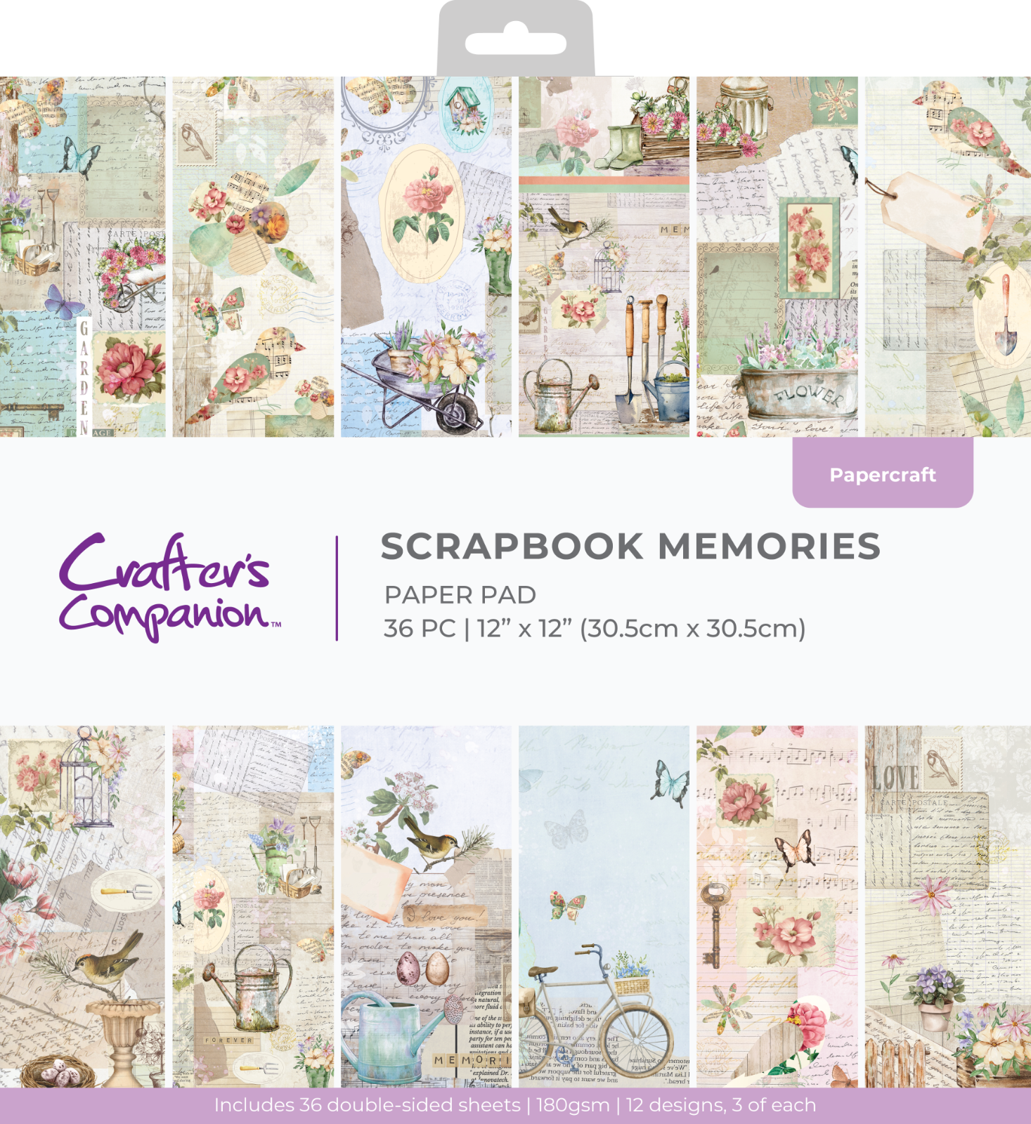Crafters Companion - Scrapbook Memories 12"" x 12"" Paper Pad