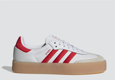 Adidas Sambae Cloud White Better Scarlet Shoes ID0438 Women's Sizes 9-11
