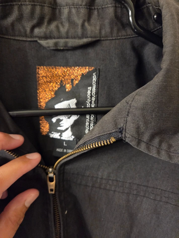 Volcom Stone Zip Canvas Jacket Black Size Large #S96 - Image 2 of 4
