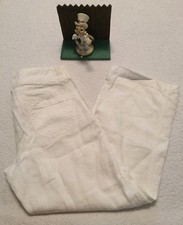 Banana Republic White Linen Cropped Pants Sz 2 Minimal Wear.. Very Nice