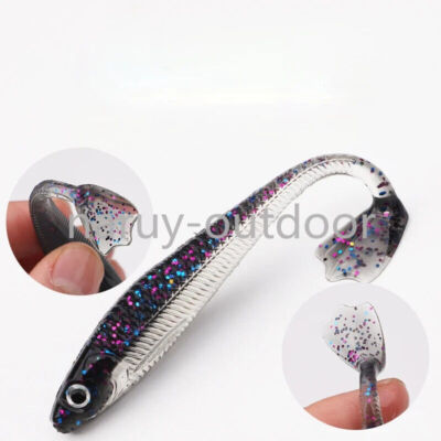 20PCS Soft Bionic Fishing Lures Swimbait Silicone Worm Bait for Bass Trout 