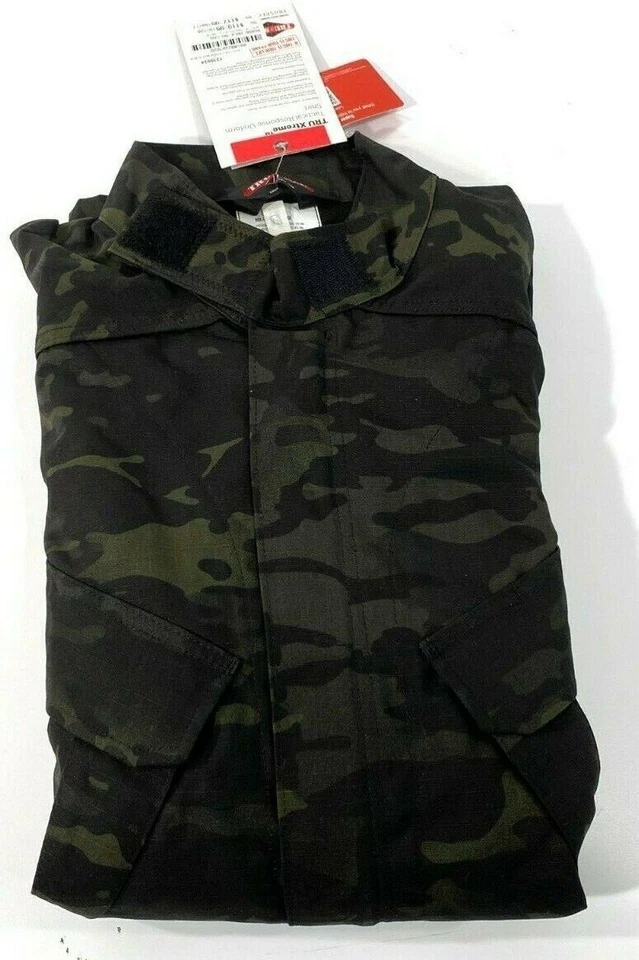 SMALL REG TRUSPEC 1238 TRU XTREME TACTICAL RESPONSE SHIRT CAMO MULTICAM BLACK - Image 4 of 4