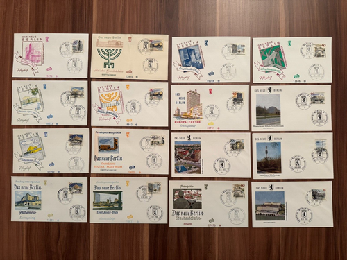 BERLIN FDC 16 Ersttagsbriefe "Das neue Berlin"