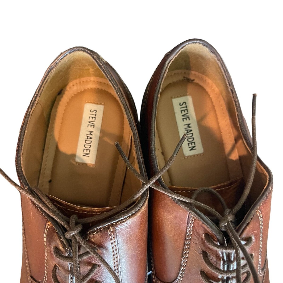 Steve Madden Square Cap-Toe Perforated Leather Oxfords 