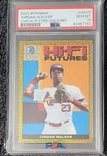 2022 Bowman Chrome Jordan Walker Hi-Fi Futures Gold Refractor /50 HIFI15 PSA 10