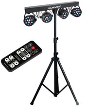 Complete Professional 4-Par Stage LED Lights DJ Band DMX System  Stand MU-L31A
