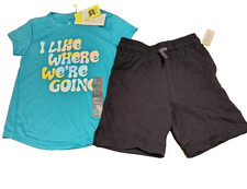 2 piece All in Motion Active T-shirt Blue Black knit shorts XS pockets