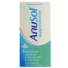 Image of Anusol Suppositories Treatment | Hemorrhoids |Shrinks Piles 3 Way Action 3X12