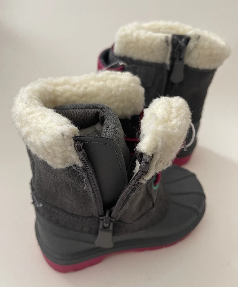 Cat & Jack Valmai ребенка ясельного возраста девочек серый/пурпурный термолит зимние ботинки, размер 5 - Изображение 4 из 4