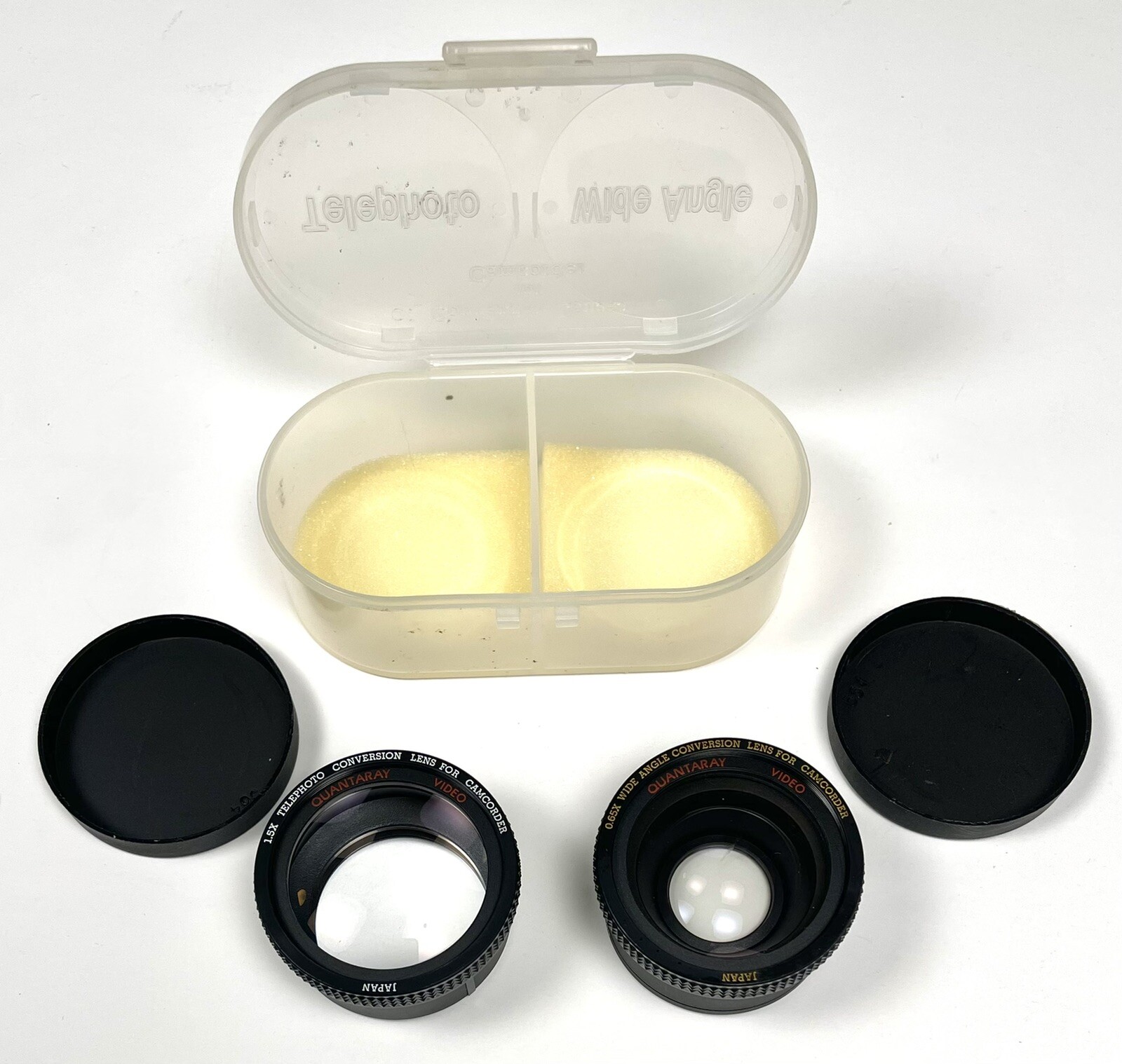 CAMCORDER CONVERSION LENS SET 1.5x Telephoto 0.65x Wide Angle Made in Japan EUC-image
