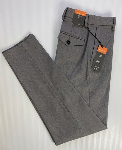 M\u0026S Mens SKINNY FIT Grey Check Dress 
