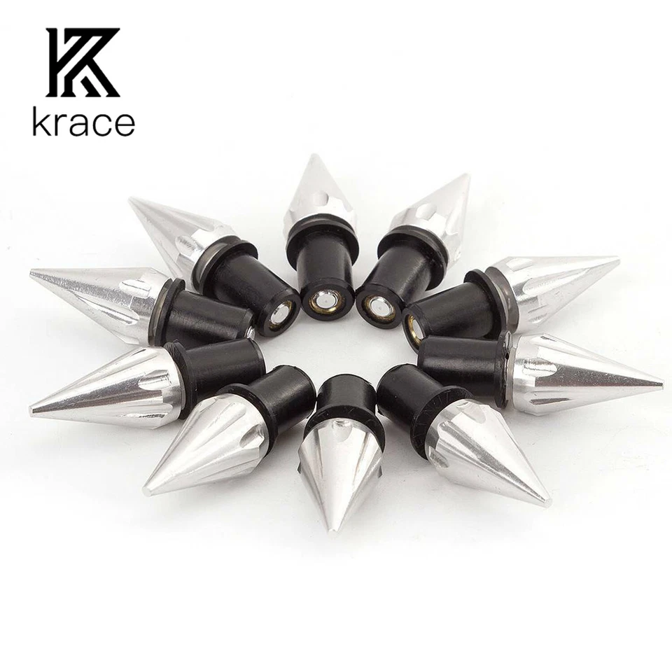 10PCS CNC Bike Spike Bolts Windscreen Fairings License Plate M5 Universal Screws - Image 2 of 4