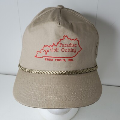 Vintage Paradise Golf Outing Cuda Tools Miners Mining Equipment Snapback Hat Cap
