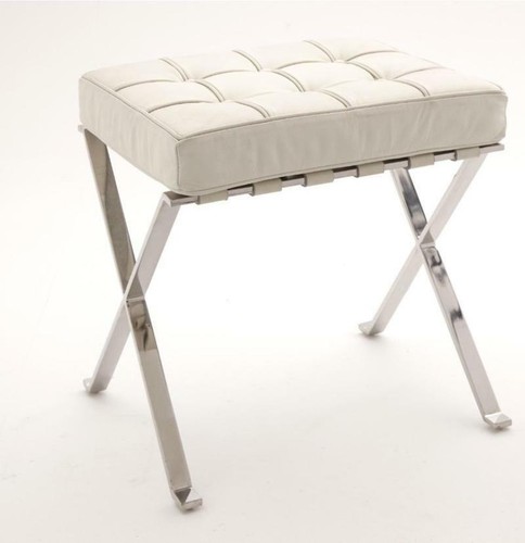 RV ASTLEY SIENNA IVORY LEATHER BARCELONA INSPIRED DRESSING TABLE STOOL |  eBay