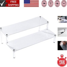 Sleek 2-Tier Acrylic Display Shelf - Perfect for Cosmetics  D cor Collections