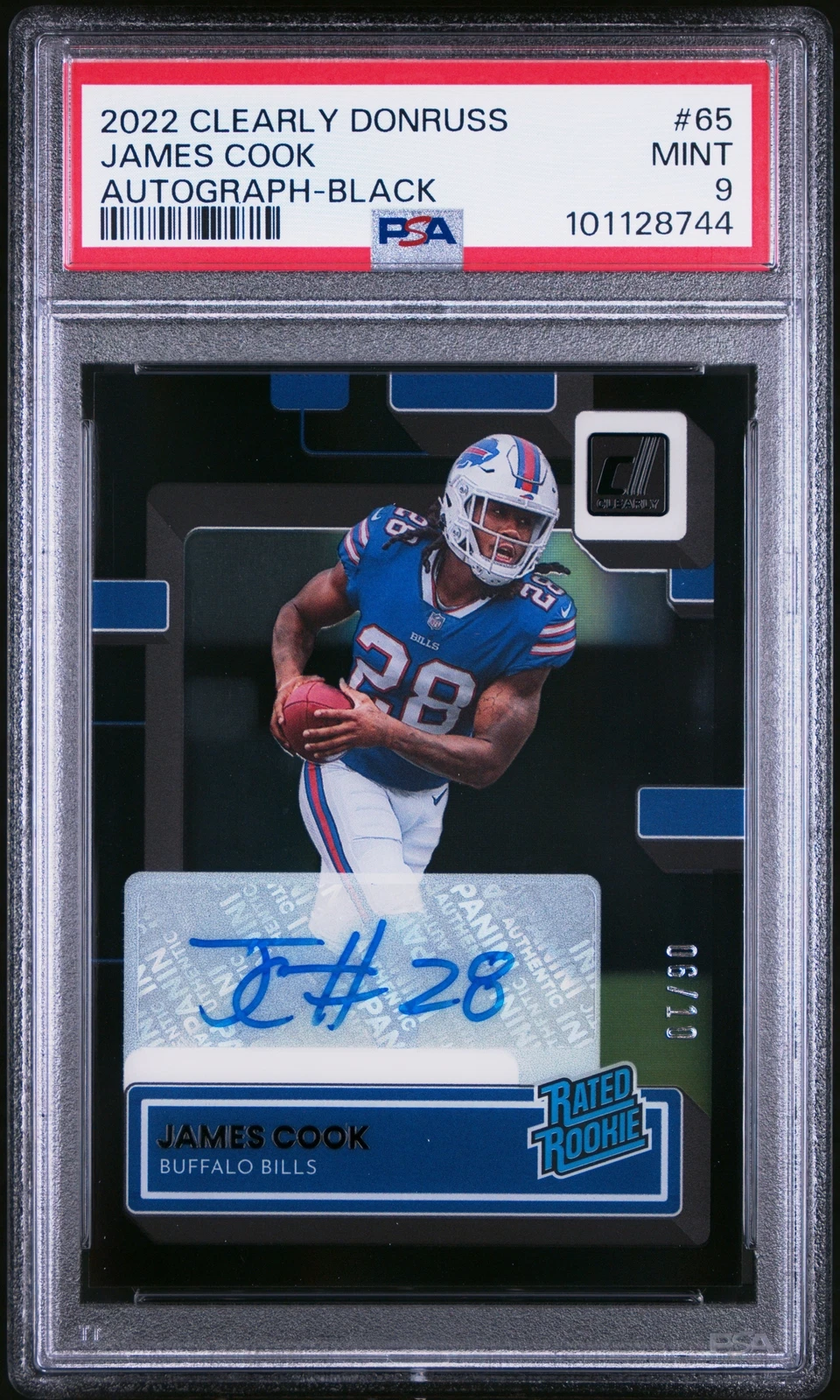 James Cook Panini Clearly Donruss #65 Autograph-Black