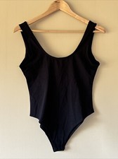 MangoPop Black Bodysuit Sleeveless Round Neck Medium