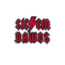 Georgia Sic Em Chenille & Glitter Iron On Patch | Georgia Bulldogs