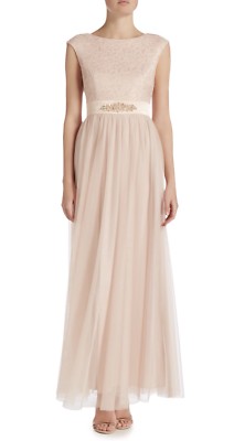 NWT Eliza J Embellished Sleeveless Lace Top Tulle Bridesmaid Gown Sz  us6-8,uk 10 | eBay