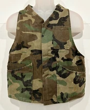 Vintage Ranger Brand Camo Shooting Vest Full Zip Game Pocket Size M USA   READ