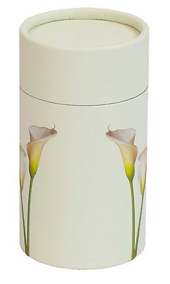 Biodegradable Small Lily Scattering Tube Funeral Cremation Urn - 20 cubic inches