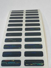 100 BLACK TINTED TAMPER EVIDENT HOLOGRAM SECURITY VOID LABELS .75 X .25 INCH