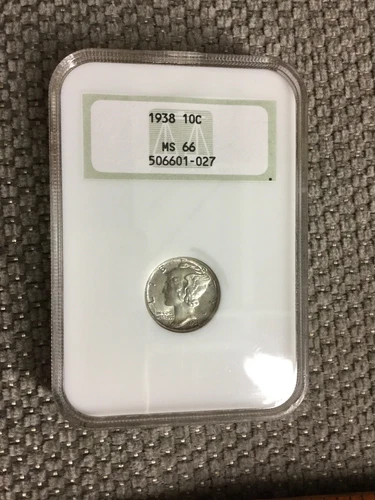1938 10C Mercury Dime NGC MS66 Old Fat Holder