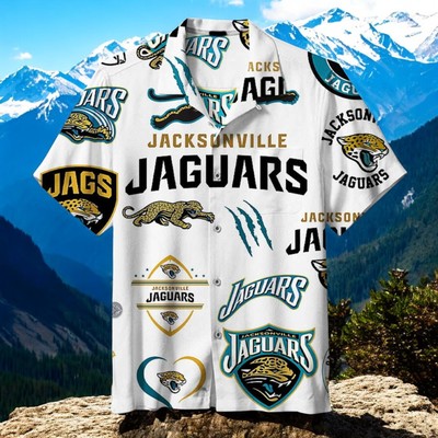 Jacksonville Jaguars Hawaiian Shirt Print Name And Symbol Unisex Hawaiian Shirts