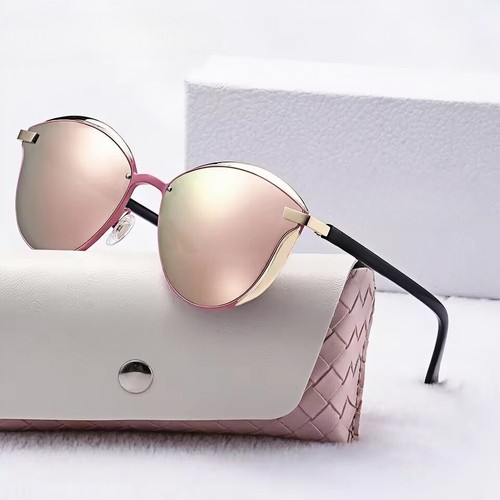 Vintage Retro Polarized Sunglasses Women's Cat Eye Ladies Large Mirrored UV400 - Picture 15 of 32
