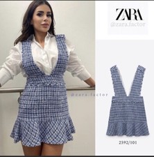 ZARA Texture pinafore dress M