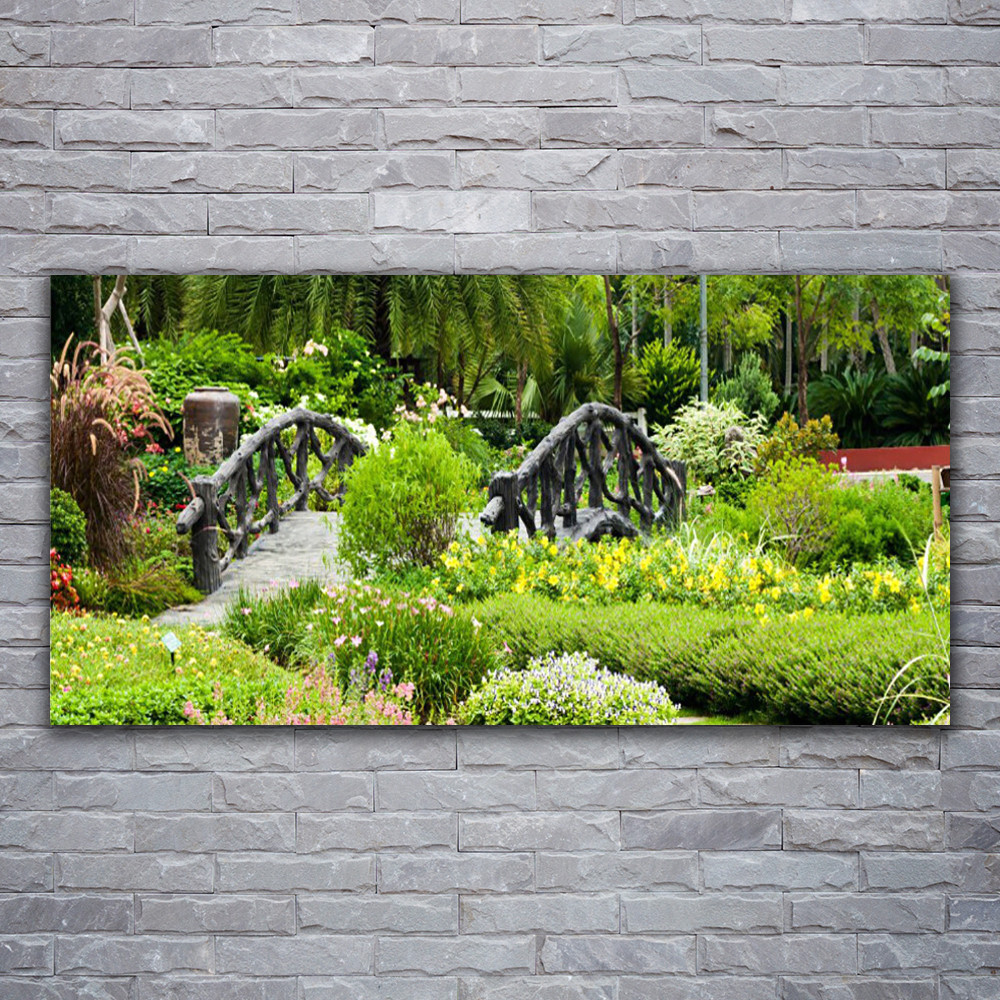 Impression 120x60 de paysage botanique sur toile premium avec chassis bois