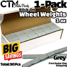 1-Box 1 oz Grey Balance Wheel Weights Stick-on Adhesive Tape Lead-Free 5.6 lbs