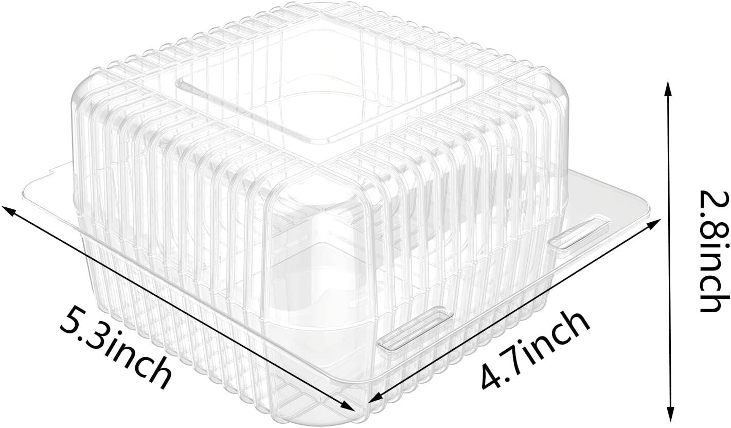 100 PCS Clear Plastic Take Out Containers,Clear Plastic Hinged Food