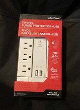 CyberPower 6-Outlet Swivel Wall Tap Surge Protector - 2 USB Ports New