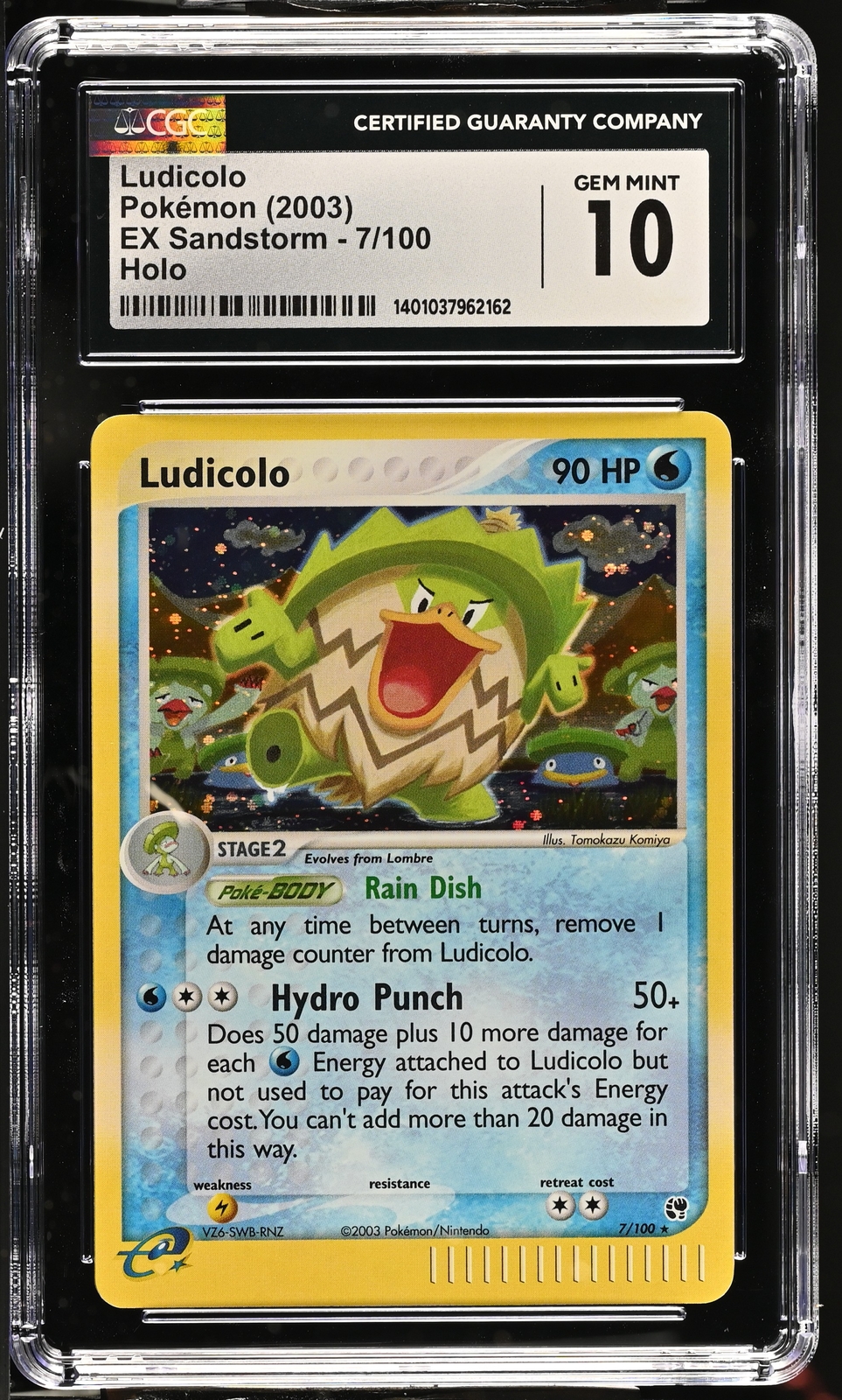 CGC 10 GEM MINT Ludicolo 2003 EX Sandstorm 7/100 Holo Rare Pokemon Card psa