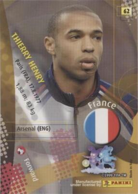 Carte Panini Coupe Du Monde 2002 Thierry Henry #41 - Notée BGS 7.5, France, Très Bon état !