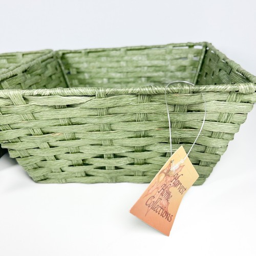 Harvest Home Collections grüne Körbe 10” mal 10” NEU mit Etikett - Bild 2 von 9