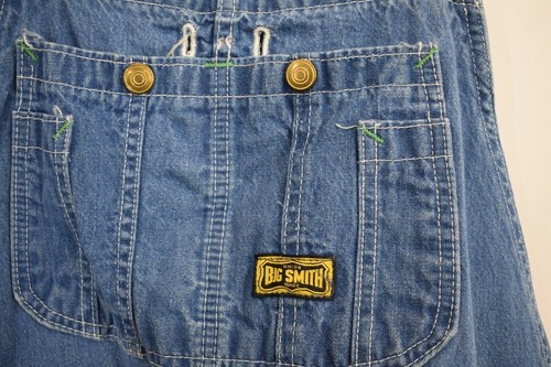 Big Smith Union Mens Hook Front Adjustable Straps Medium Denim Overalls Sz 18 - Picture 6 of 7