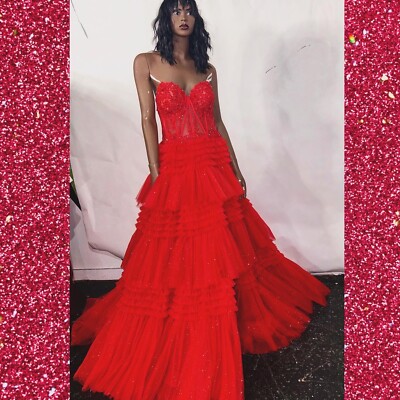 strapless open back dress Fluffy Red Skirt | Ana Girl Dress Red