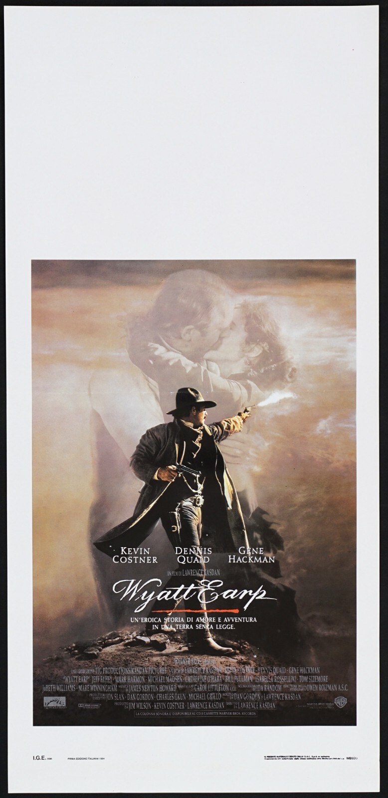 Locandina originale film Wyatt Earp (1994) - Regia di Lawrence Kasdan
