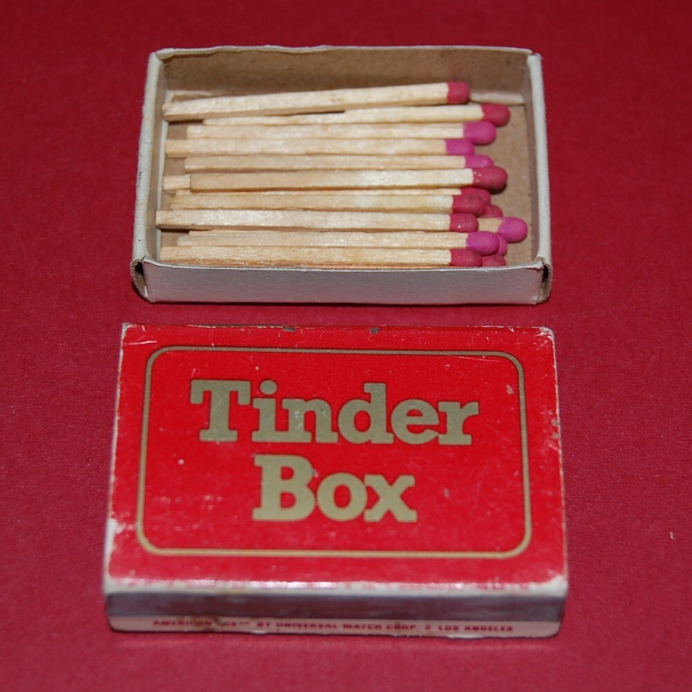 tinderbox tobacco Tinder Box Tobacco Shop (No Location Provided) Vintage Matchbox Match Box